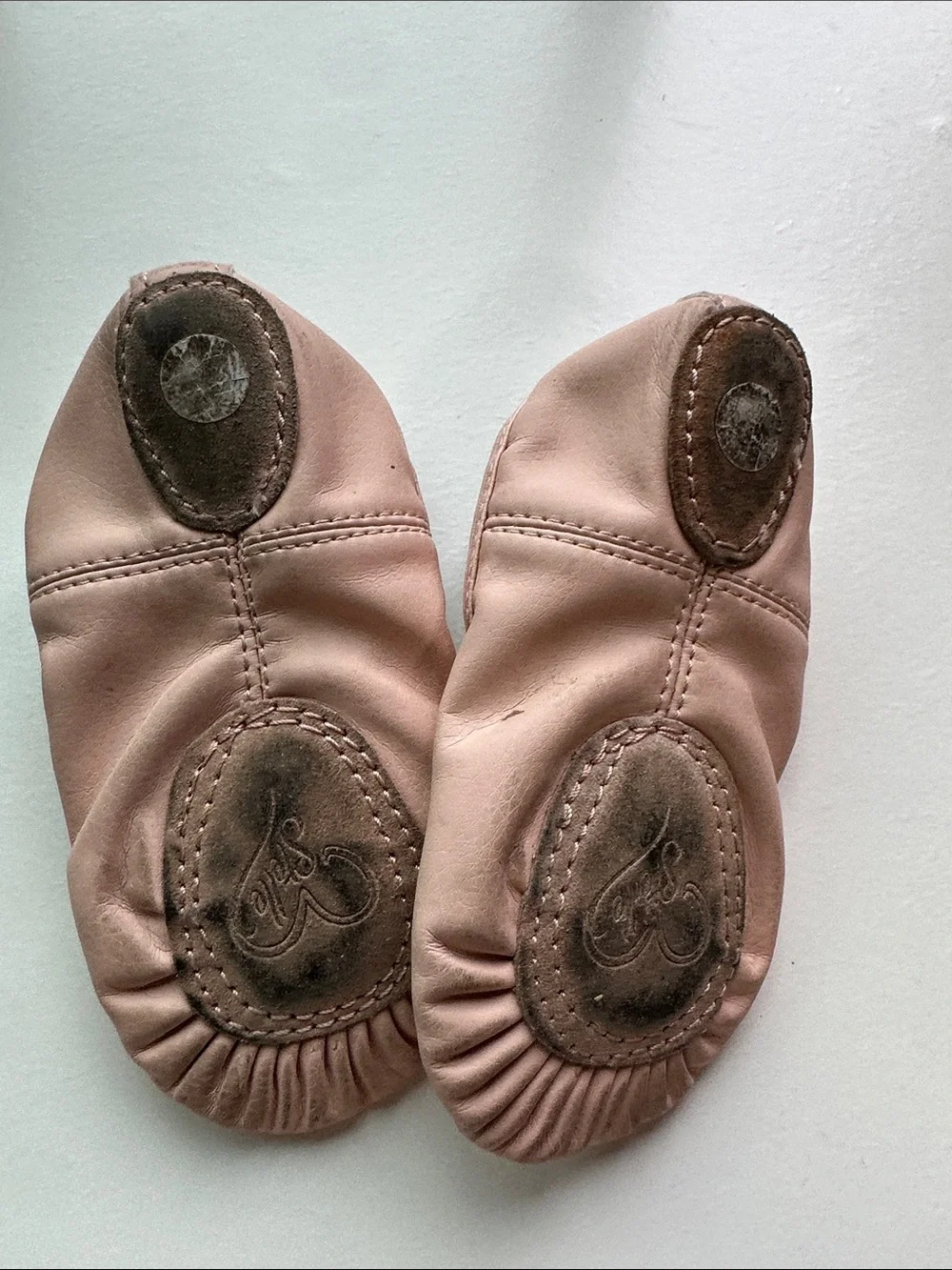 Kids Ballet Slippers - Blush Pink Crossed Elastic Strap